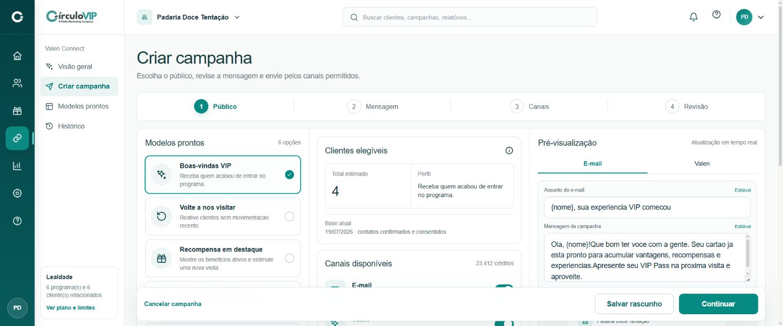Criação de campanhas multicanal